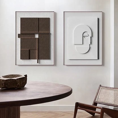 Three-dimensional Abstract Silent Style Geometric Morandi Hanging Painting - bazona.com