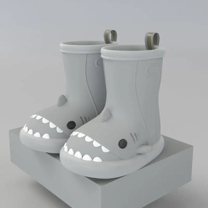 Children Boys Girls Cute Cartoon Waterproof Shoes Safety Rubber Shark Slippers Kids Rain Boots - bazona.com