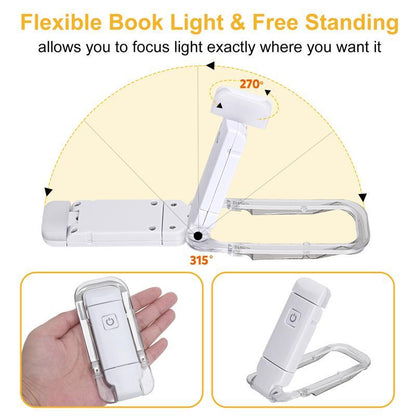 LED USB Rechargeable Book Reading Light Brightness Adjustable Eye Protection Clip Book Light Portable Bookmark Read Light BAZONA