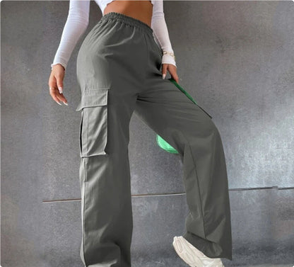 Beltless Trousers High Waist Wide Leg Straight BAZONA