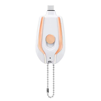 1500mAh Mini Power Emergency Pod Keychain Charger With Type-C Ultra-Compact Mini Battery Pack Fast Charging Backup Power Bank BAZONA