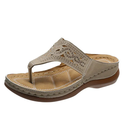 Clip Toe Wedge Sandals Women Summer Flip Flops Slippers Beach Shoes - bazona.com