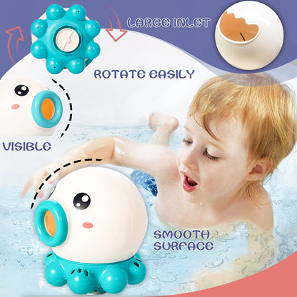 Octopus Fountain Bath Toy Water Jet Rotating Shower Bathroom Toy Summer Water Toys Sprinkler Beach Toys Kids Water Toys - bazona.com