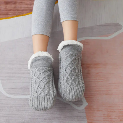 Winter Woolen Socks Women Thicken Warm Home Bedroom Socks Slippers Men Non-slip Foot Warmer Snow Socks Calcetines Mujer - bazona.com