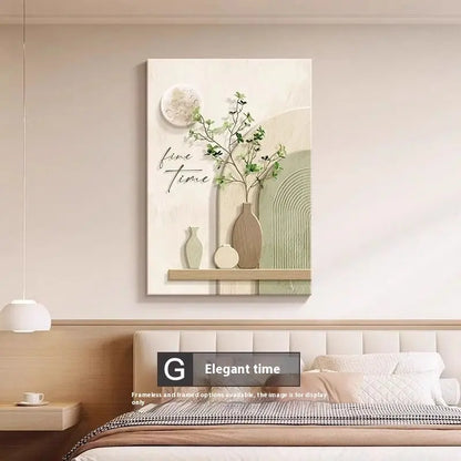 Decorative Painting Cream Style Abstract Line Character Mural - bazona.com