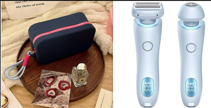 2 In 1 Hair Removal Epilator USB Rechargeable Trimmer Women Body Razor Face Leg Armpit Bikini Hand Pubic Shaver Hair Remover BAZONA