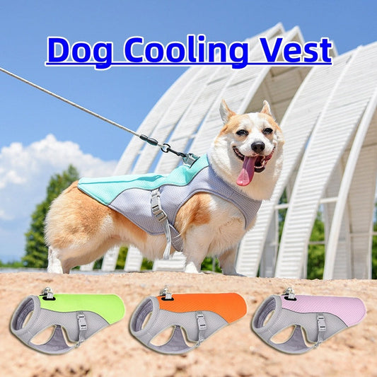 Summer Pet Dog Cooling Vest Heat Resistant Cool Dogs Clothes Breathable Sun-proof Clothing For Small Large Dogs Outdoor Walking BAZONA