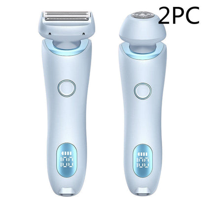 2 In 1 Hair Removal Epilator USB Rechargeable Trimmer Women Body Razor Face Leg Armpit Bikini Hand Pubic Shaver Hair Remover BAZONA