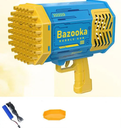 Bubble Gun Rocket 69 Holes Soap Bubbles Machine Gun Shape Automatic Blower With Light Toys For Kids Pomperos - bazona.com