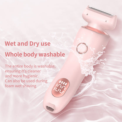 2 In 1 Hair Removal Epilator USB Rechargeable Trimmer Women Body Razor Face Leg Armpit Bikini Hand Pubic Shaver Hair Remover BAZONA