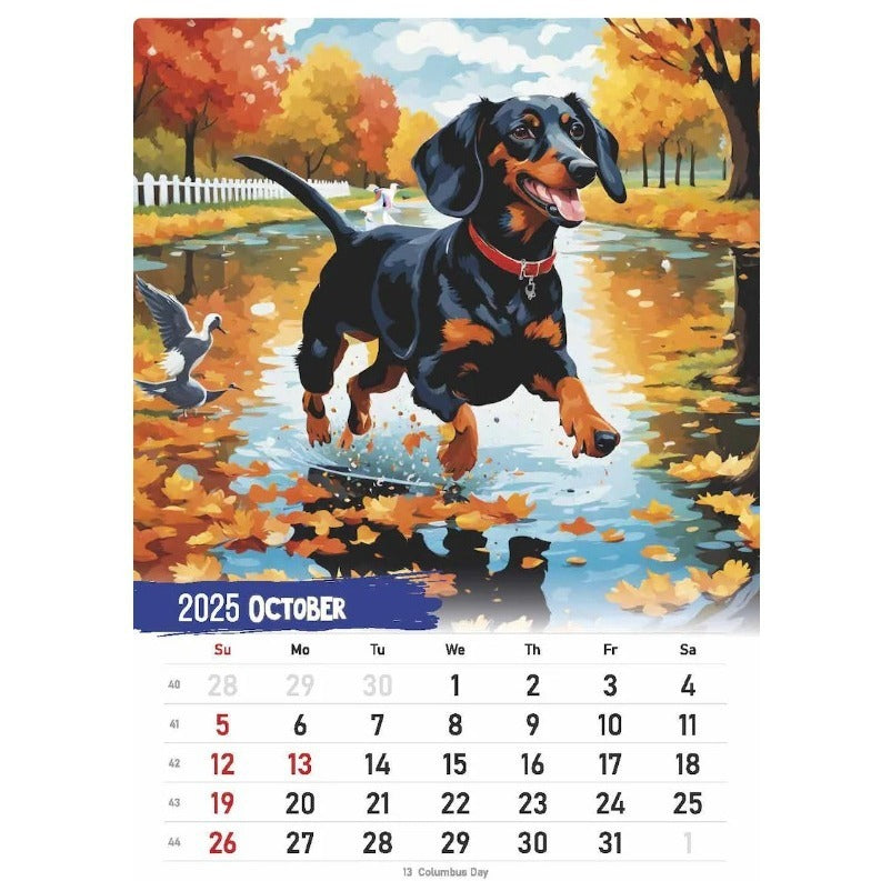 2025 Dachshund Calendar Daily Weekly Monthly Planner Paper Hanging Wall Calendar Gift Home Decor Wall Calendar Supplies BAZONA