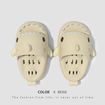 Shark Slippers With Drain Holes Shower Shoes For Women Quick Drying Eva Pool Shark Slides Beach Sandals With Drain Holes - bazona.com