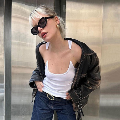 Y2K Invisible Camisole Vest Ins Fashion Slim U-neck Top Summer Women's Clothing BAZONA