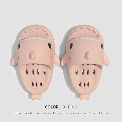 Shark Slippers With Drain Holes Shower Shoes For Women Quick Drying Eva Pool Shark Slides Beach Sandals With Drain Holes - bazona.com