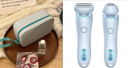 2 In 1 Hair Removal Epilator USB Rechargeable Trimmer Women Body Razor Face Leg Armpit Bikini Hand Pubic Shaver Hair Remover BAZONA