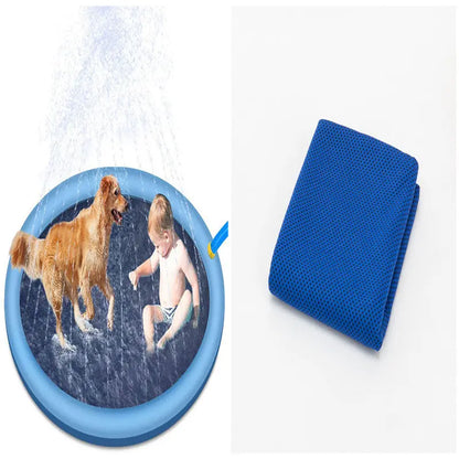 Non-Slip Splash Pad For Kids And Pet Dog Pool Summer Outdoor Water Toys Fun Backyard Fountain Play Mat - bazona.com