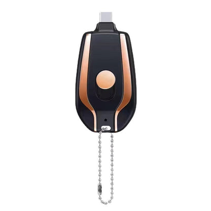 1500mAh Mini Power Emergency Pod Keychain Charger With Type-C Ultra-Compact Mini Battery Pack Fast Charging Backup Power Bank BAZONA