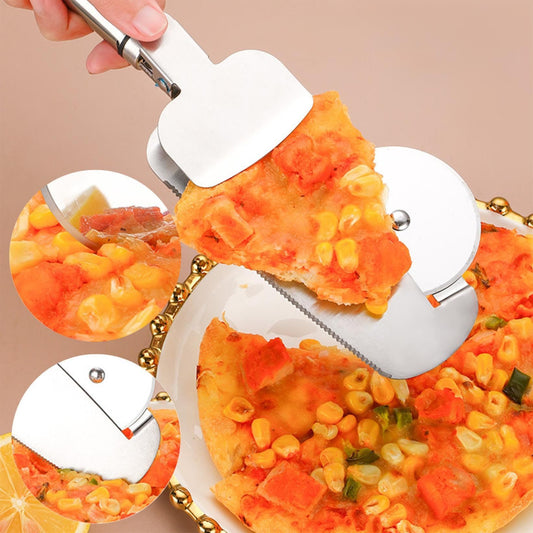 3-in-1 Pizza Cutter With Hanging Holes Labor-Saving Durable Rolling Cutter For Kitchen Cooking Kitchen Gadgets BAZONA