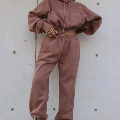 New Style Autumn And Winter Women's New Casual Hoodie Coat Sports Suit BAZONA
