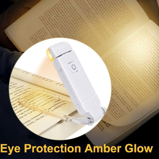 LED USB Rechargeable Book Reading Light Brightness Adjustable Eye Protection Clip Book Light Portable Bookmark Read Light BAZONA