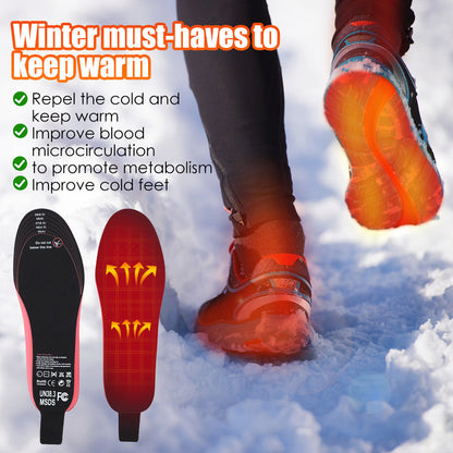 Heated Insoles For Men Women Rechargeable Heating Boot Insole Feet Warmer Pads Cut To Any Size Heating Electric Heated Insoles BAZONA
