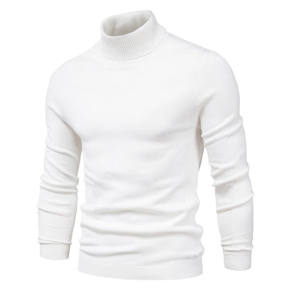Men's Solid Color Slim Pullover Turtleneck Sweater Winter Casual Tops Clothing BAZONA