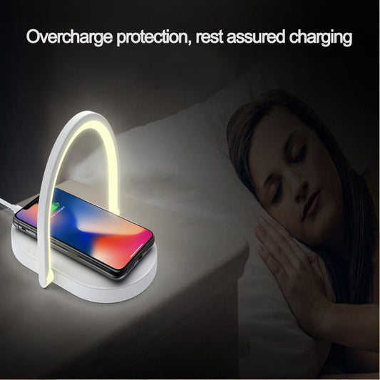 3 In 1 Foldable Wireless Charger Night Light Wireless Charging Station Stonego LED Reading Table Lamp 15W Fast Charging Light BAZONA