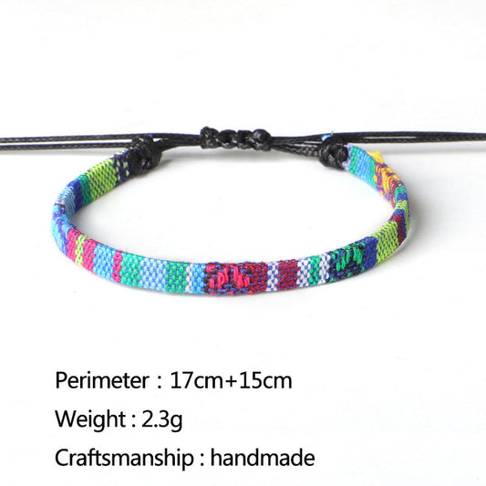 Hand Woven Rainbow Color Anklet Bohemian Style BAZONA