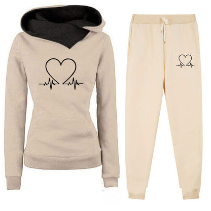 Women's Fleece-lined Hooded Sportswear Suit BAZONA