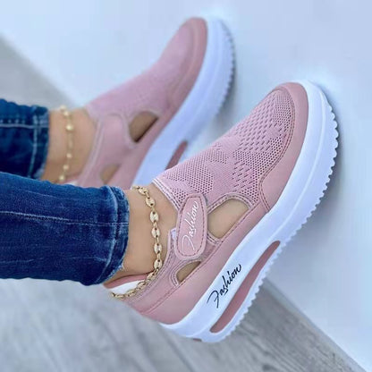 Women's Sneakers Summer New Ladies Casual Low Wedge Breathable Non-Slip Comfort Feamle Sport Shoes Mesh Shoes Fashion Style BAZONA