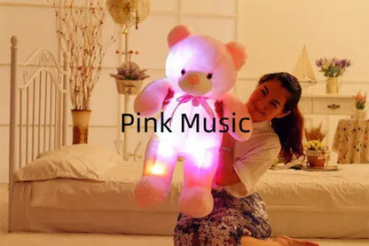 Creative Light Up LED Teddy Bear Stuffed Animals Plush Toy Colorful Glowing Christmas Gift For Kids Pillow - bazona.com