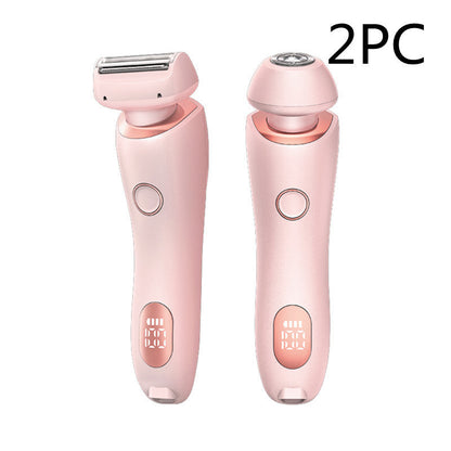 2 In 1 Hair Removal Epilator USB Rechargeable Trimmer Women Body Razor Face Leg Armpit Bikini Hand Pubic Shaver Hair Remover BAZONA