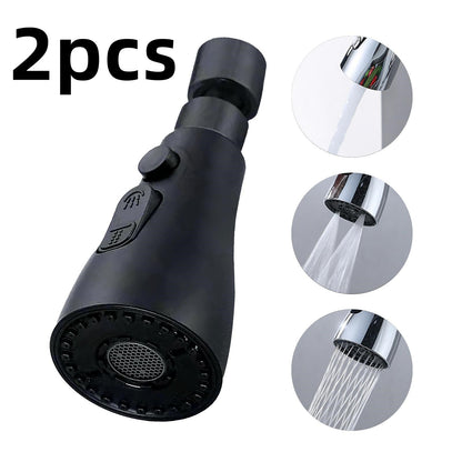 Universal Pressurized Faucet Sprayer Anti-splash 360 Degree Rotating Water Tap Three Stall Water Saving Faucet Nozzle Adapter BAZONA