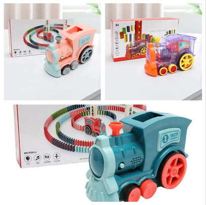 Domino Train Toys Baby Toys Car Puzzle Automatic Release Licensing Electric Building Blocks Train Toy - bazona.com