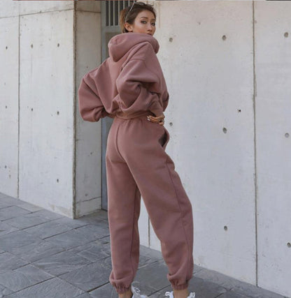 New Style Autumn And Winter Women's New Casual Hoodie Coat Sports Suit BAZONA