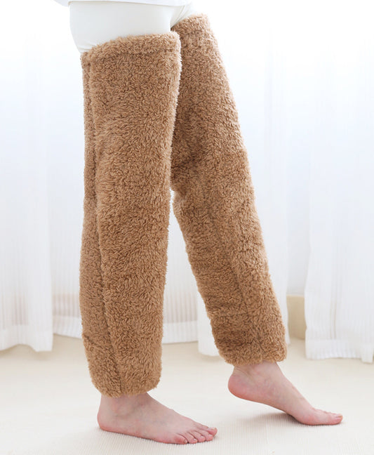 Over Knee High Fuzzy Long Socks Winter Warm Cold Leg Knee Joint Cold-proof Stockings Home Floor Sleeping Socks - bazona.com