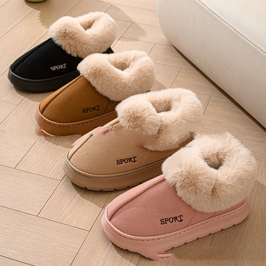 Cozy Plush Soft Slippers Shoes For Women Non-Slip Platform Shoes With Faux Fur Lining Mute Sole And Comfortable Fit For Indoor Wear BAZONA