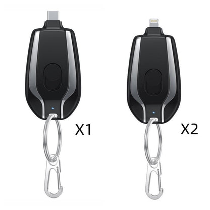 1500mAh Mini Power Emergency Pod Keychain Charger With Type-C Ultra-Compact Mini Battery Pack Fast Charging Backup Power Bank BAZONA