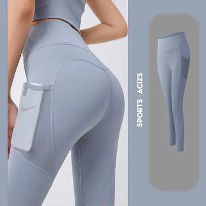 Yoga Pants Women With Pocket Leggings Sport Girl Gym Leggings Women Tummy Control Jogging Tights Female Fitness Pants - bazona.com