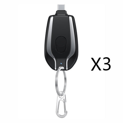 1500mAh Mini Power Emergency Pod Keychain Charger With Type-C Ultra-Compact Mini Battery Pack Fast Charging Backup Power Bank BAZONA