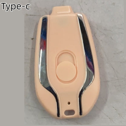 1500mAh Mini Power Emergency Pod Keychain Charger With Type-C Ultra-Compact Mini Battery Pack Fast Charging Backup Power Bank BAZONA
