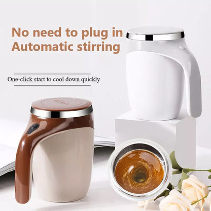 Rechargeable Model Automatic Stirring Cup Coffee Cup High Value Electric Stirring Cup Lazy Milkshake Rotating Magnetic Water Cup BAZONA