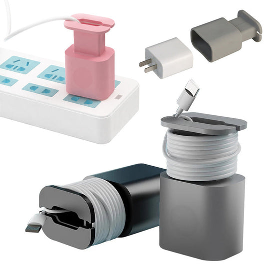 Data Cable Organizer Power Adapter Protective Case Cover For Apple 18w 20w USB-C Fast Charger Silicone Case BAZONA