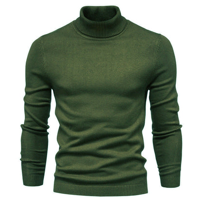 Men's Solid Color Slim Pullover Turtleneck Sweater Winter Casual Tops Clothing BAZONA