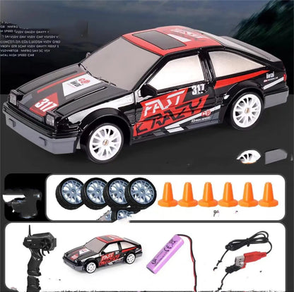 2.4G Drift Rc Car 4WD RC Drift Car Toy Remote Control GTR Model AE86 Vehicle Car RC Racing Car Toy For Children Christmas Gifts - bazona.com