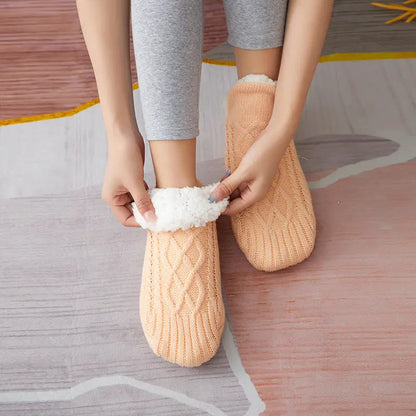 Winter Woolen Socks Women Thicken Warm Home Bedroom Socks Slippers Men Non-slip Foot Warmer Snow Socks Calcetines Mujer - bazona.com